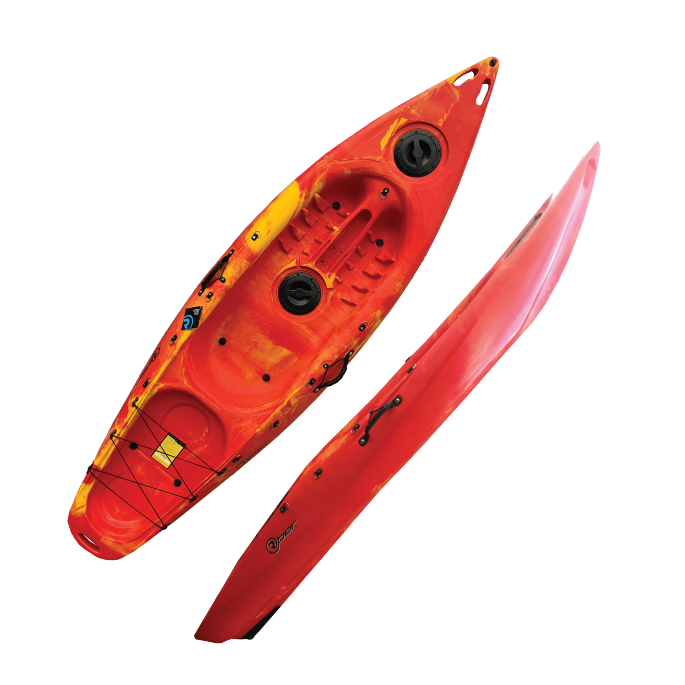RED/YELLOW sit one top kayak packages for fishing and leisure in peterborough