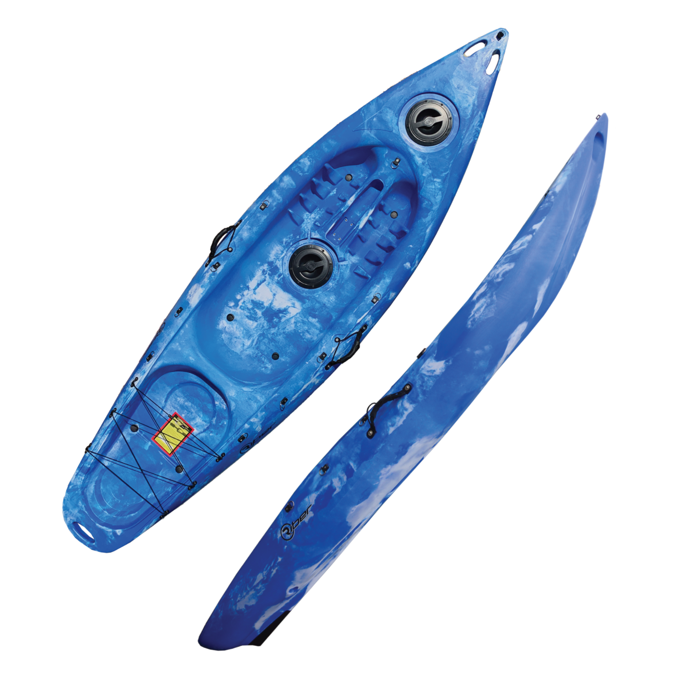 BLUE/WHITE best starter kayak package for rivers, sea and lakes suitable for new paddlers on the river nene in peterborough