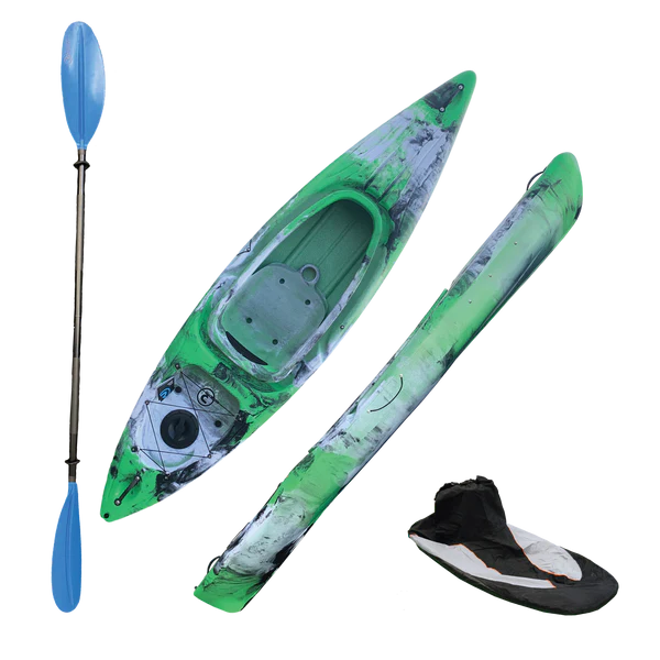 GREEN/WHITE/BLACK kayaking on the river nene peterborough